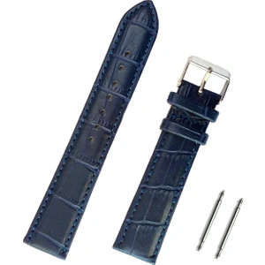 22MM Lacivert Kroko Saat Kordonu Kayış