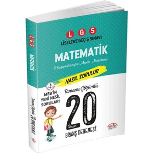 Editör Yayınları 8. Sınıf LGS Matematik Tamamı Çözümlü 20 Deneme