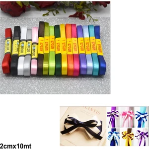 2 cm Saten Şerit Kurdele Turuncu 10Mt