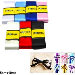 5 cm Saten Şerit Kurdele Siyah 10Mt