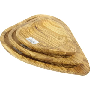 Zeytin Ağacı Kalpli Servis Tabağı 20X14 Cm