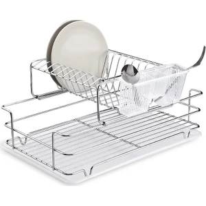 İki Katlı Tabaklık Bulaşıklık Krom