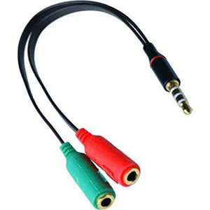 Mikrofonlu Kulaklık İçin 3,5mm Birleştirici Splitter Kablo