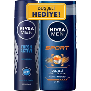Fresh Sprey Deodorant 150 ml Erkek + Nivea Sport Duş Jeli 250 ml Erkek