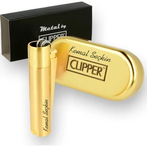 Trend Box Kişiye Özel İsimli Clipper Gold Metal Çakmak
