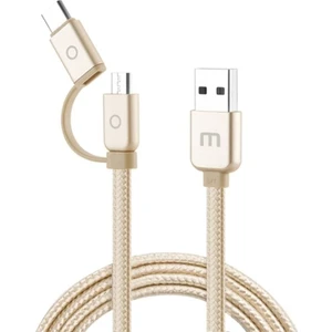Micro USB ve Type-C 2'li Kablo (1.2 m) - Altın