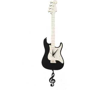 Good Time Büyük Boy Sallanır Sarkaçlı Siyah Gitar Duvar Saati