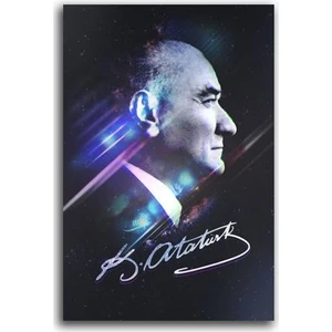 Tablo Kanvas Efektli Mustafa Kemal Atatürk Tablo