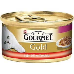Gourmet Gold Sığır Etli,Tavuklu Konserve Mama 85 Gr