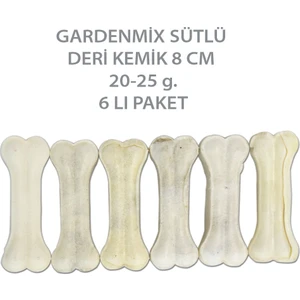 Garden Mix Sütlü Pres Deri Köpek Çiğneti Kemik 20-25 Gr 6 Lı