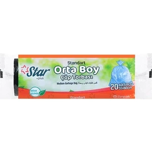 Çöp Poşeti Orta Boy 55X60 - Mavi - 1 Rulo 20'lı