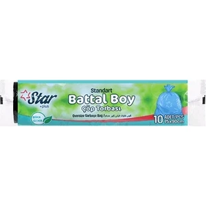 Çöp Poşeti Battal Boy 75X90 - Siyah - 1 Rulo 10' lu
