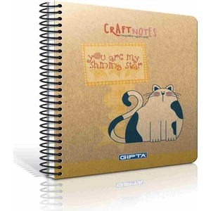 Bloknot Craft Spiralli Kraft Sert K. 1820 Çizgisiz/Düz