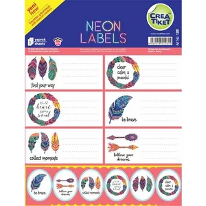 Crea Defter Etiketi Çık. Neon Trıbal 1261