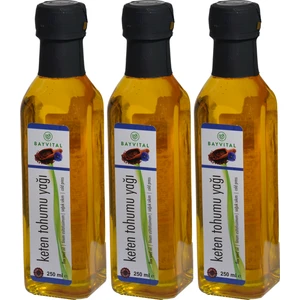 3 X 250 ml Soğuk Sıkım Keten Tohumu Yağı 750 ml