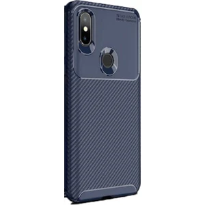 Xiaomi Mi Mix 3 Kılıf Negro Karbon Dizayn Silikon Lacivert