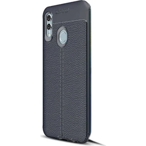 Case Street Huawei P Smart 2019 Kılıf Niss Silikon Deri Görünümlü Lacivert