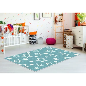 Antialerjik Kaymaz Taban Yıkanabilir Çocuk Odası Halısı 2123 Mavi 80X120 cm