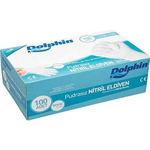 Muayene Eldiveni Nitril Pudrasız 100 Adet Beyaz - Large