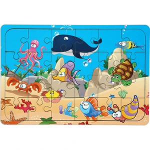 Okyanus Canlıları 24 Parça Ahşap Puzzle