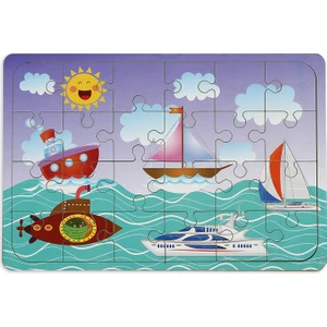 Deniz Araçları 24 Parça Ahşap Puzzle