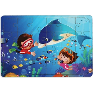 Dalgıç 24 Parça Ahşap Puzzle