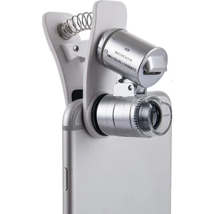 60x Mini Cep Telefonu için Mandallı Mikroskop UV Ledli Cam Büyüteç - MMK102
