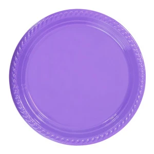 Tabak Plastik Yuvarlak 22 Cm Mor 25 Adet