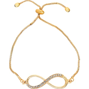 Bayan Altın Kaplama Zirkon Taşlı Sonsuzluk Bileklik Ps0692