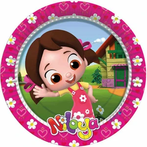 Parti Bulutu Niloya Karton Tabak 23 cm 8'li