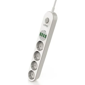 4'Lü Akım Korumalı Priz Soketi 4Usb Şarj Cihazı-Güç Düğmeli