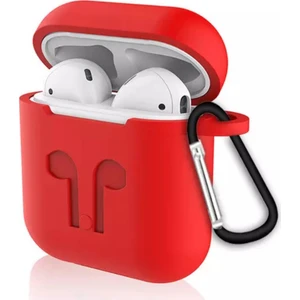 Tonmeister MAKT Apple Airpods Silikon Kılıf ve Kulaklık Askısı Kırmızı