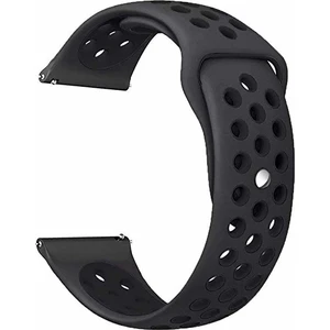 Samsung Gear S3 Classic Frontier İçin Siyah Spor Silikon Kordon