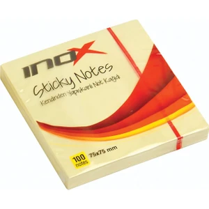 İnox 75X75 Yapışkanlı Not Kağıdı Sarı 100 Yp