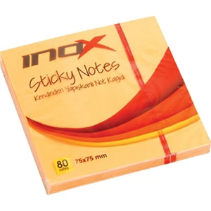 İnox 75X75 Yapışkanlı Not Kağıdı Fosforlu Turuncu 80 Yp.