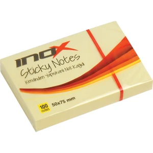 İnox 50X75 Yapışkanlı Not Kağıdı Sarı 100 Yp.
