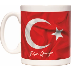 Türk Bayrağı Bayrak Temalı İsim Yazılabilir Kişiye Özel Kupa Bardak