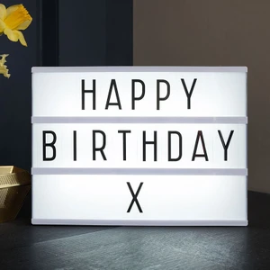 Dekoratif 94 Harfli Led Işıklı Pano Light Box A5 Tasarruflu Romantik Işık Panosu