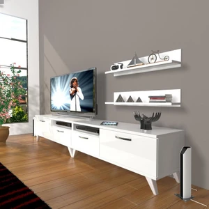 Eko 220R Mdf Retro Tv Ünitesi Tv Sehpası Parlak Beyaz