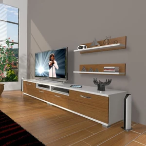 Eko 220R Mdf Tv Ünitesi Tv Sehpası Beyaz Ceviz