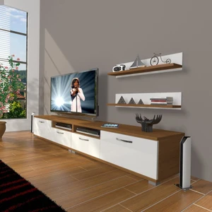 Eko 220R Mdf Tv Ünitesi Tv Sehpası Ceviz Beyaz