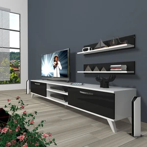 Eko 4 Mdf Dvd Retro Tv Ünitesi Tv Sehpası Beyaz Siyah