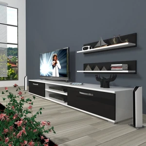 Eko 4 Mdf Dvd Tv Ünitesi Tv Sehpası Beyaz Siyah