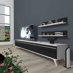 Eko 4 Mdf Std Retro Tv Ünitesi Tv Sehpası Beyaz Siyah