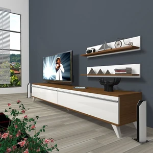 Eko 4 Mdf Std Retro Tv Ünitesi Tv Sehpası Ceviz Beyaz