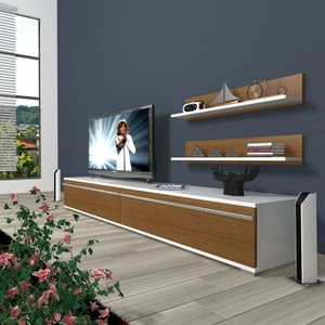 Eko 4 Mdf Std Tv Ünitesi Tv Sehpası Beyaz Ceviz