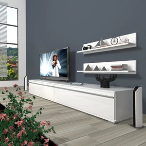 Eko 4 Mdf Std Tv Ünitesi Tv Sehpası Parlak Beyaz