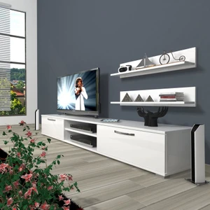 Eko 4 Slm Dvd Tv Ünitesi Tv Sehpası Parlak Beyaz