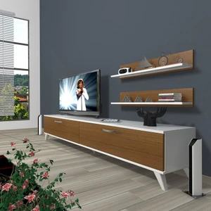 Eko 4 Slm Std Retro Tv Ünitesi Tv Sehpası Beyaz Ceviz