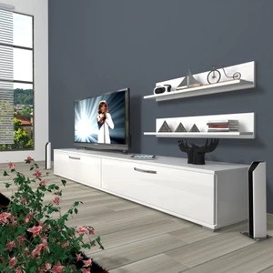 Eko 4 Slm Std Tv Ünitesi Tv Sehpası Parlak Beyaz